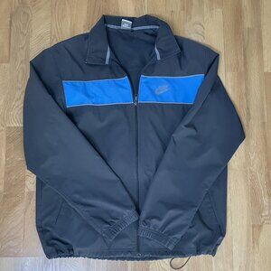 Nike Full Zip 100% Polyester Grey Blue Jacket/Windbreaker Men’s Size L